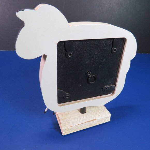 Sheep Lamb Picture Frame with weathered edges stands 5.75" tall Farmhouse Ewe - Picture 7 of 10